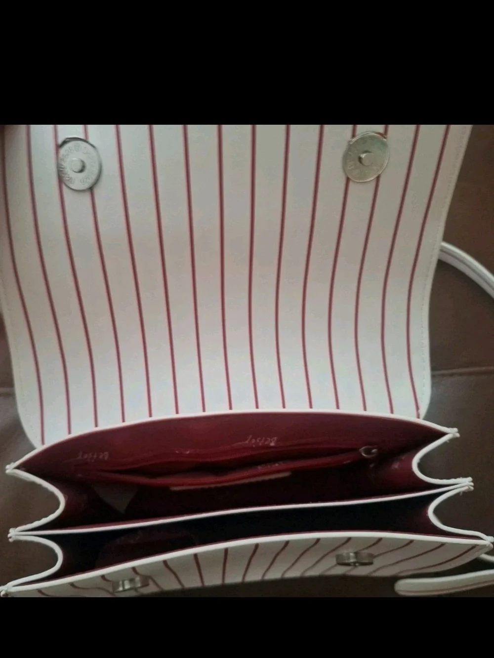 NWT Betsey Johnson Baseball Crossbody Bag White Red XOX Stitch Satchel Purse